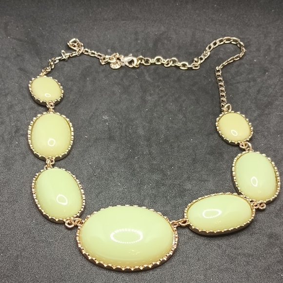 J. Crew Jewelry - J. Crew Green and Gold Statement Necklace with Textured Stones